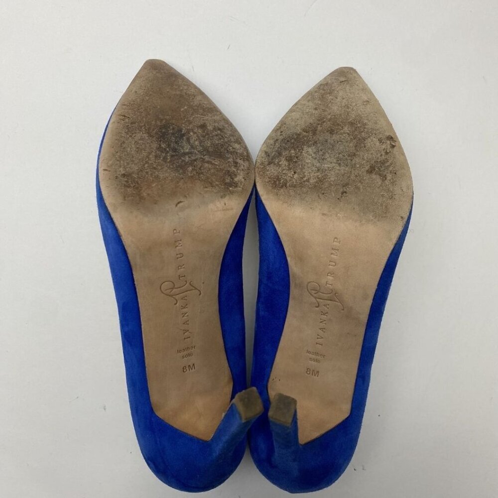 IVANKA TRUMP Royal Blue Suede Pointed Toe Pumps Size 8 - Picture 9 of 10